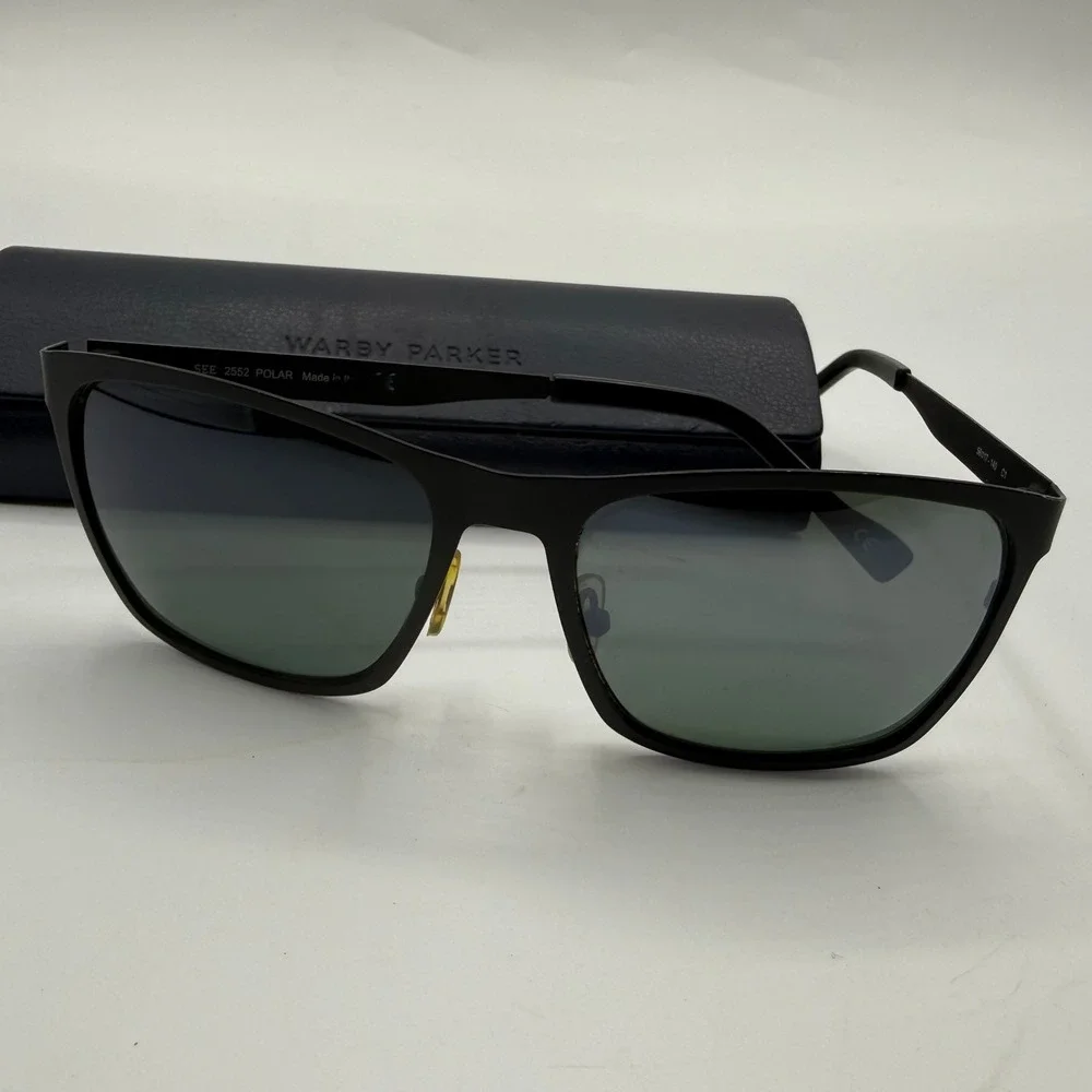 SEE Eyewear 2552 Polar Matte Black Rectangular Polarized Sunglasses Italy C1